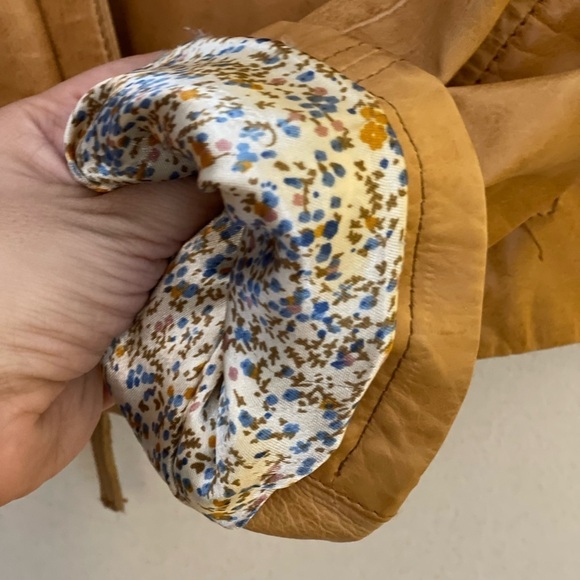 Tristan real leather jacket mustard  colour - Picture 4 of 6